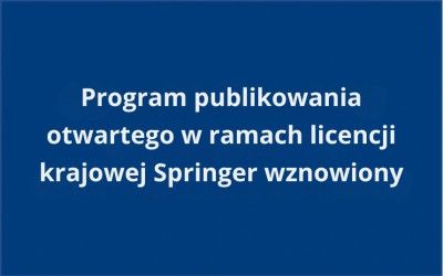 Odnośnik do Program publikowania otwartego w ramach licencji krajowej Springe