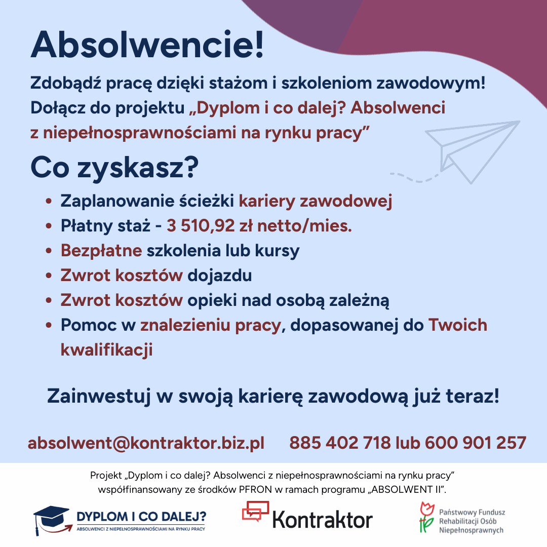 Plakat Dyplom i co dalej - tekst z plakatu w treści artykułu.